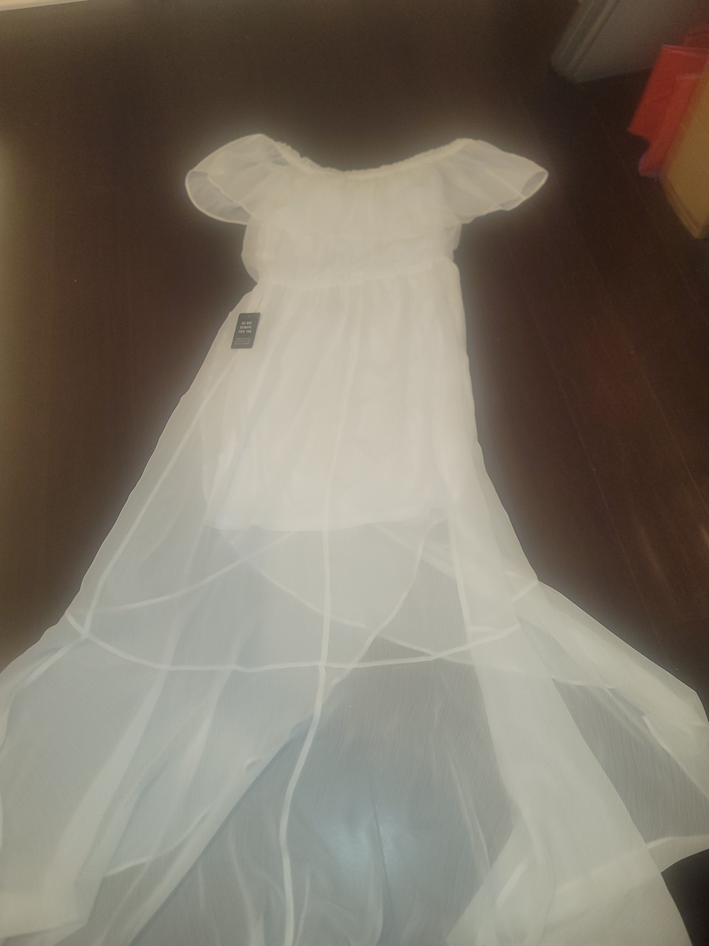 Express White Off-Shoulder Ruffle Maxi Dress - Picture 9 of 9